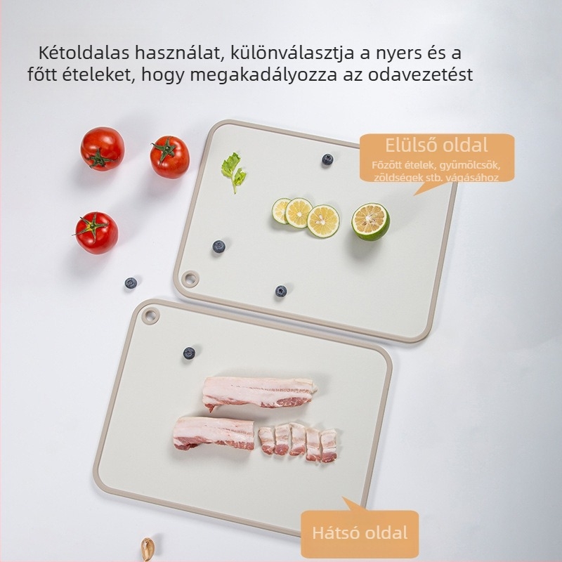 PP műanyag vágódeszka, kétoldalas, penészmentes, csúszásmentes, konyhai és gyümölcs előkészítésre, háztartási használatra