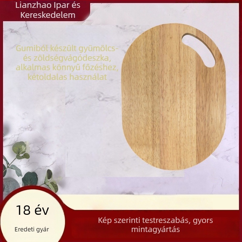 Fából készült vágódeszka, kétoldalas, hordozható, tömörfa, könnyű luxus stílus