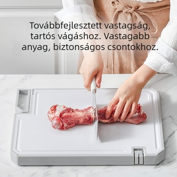 Kétoldalas antibakteriális, megnagyobbított rozsdamentes acél vágódeszka otthoni konyhához