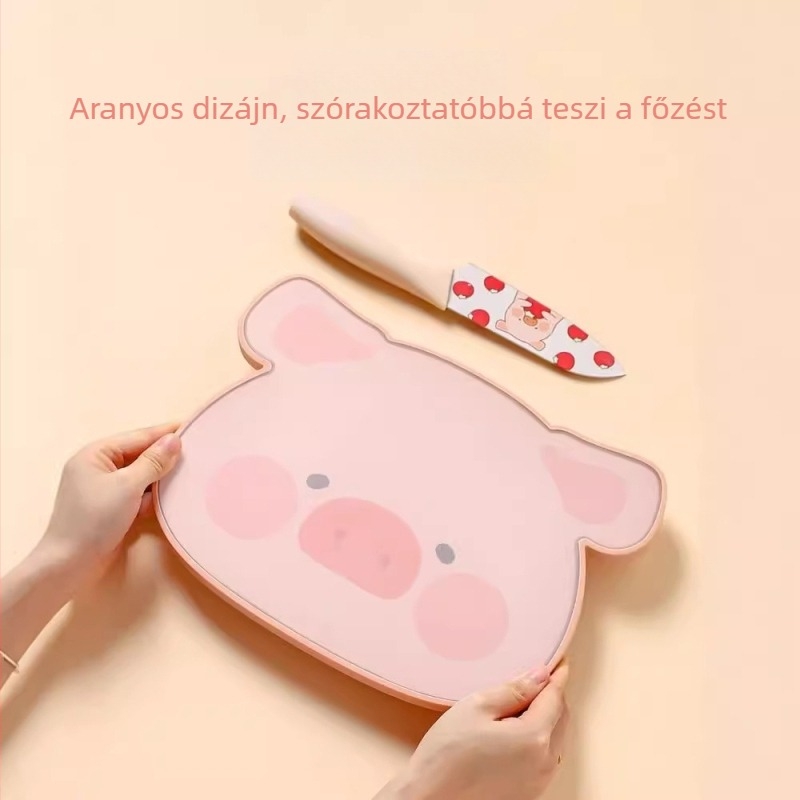 Kawashima House × Lulu Pig Gyümölcs vágódeszka, antibakteriális és penészmentes, élelmiszer minőségű, kétoldalas, otthoni használatra