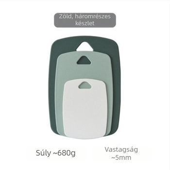 Kétoldalas műanyag vágódeszka otthoni használatra, gyümölcsöknek, élelmiszer-biztonságos