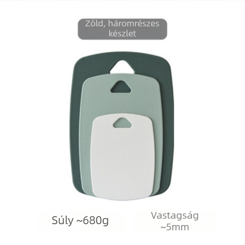 Kétoldalas műanyag vágódeszka otthoni használatra, gyümölcsöknek, élelmiszer-biztonságos