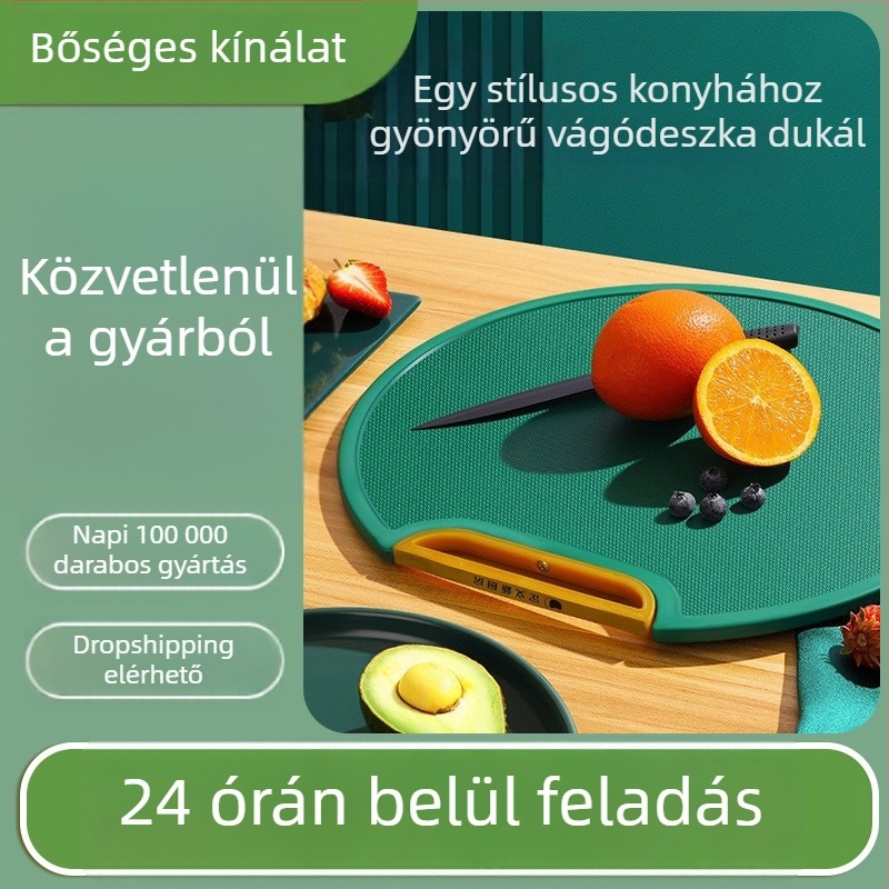 Csúszásmentes, kétoldalas PE vágódeszka; kerek vagy négyszögletes műanyag konyhai vágódeszka csontvágáshoz, morzsát nem hagy.