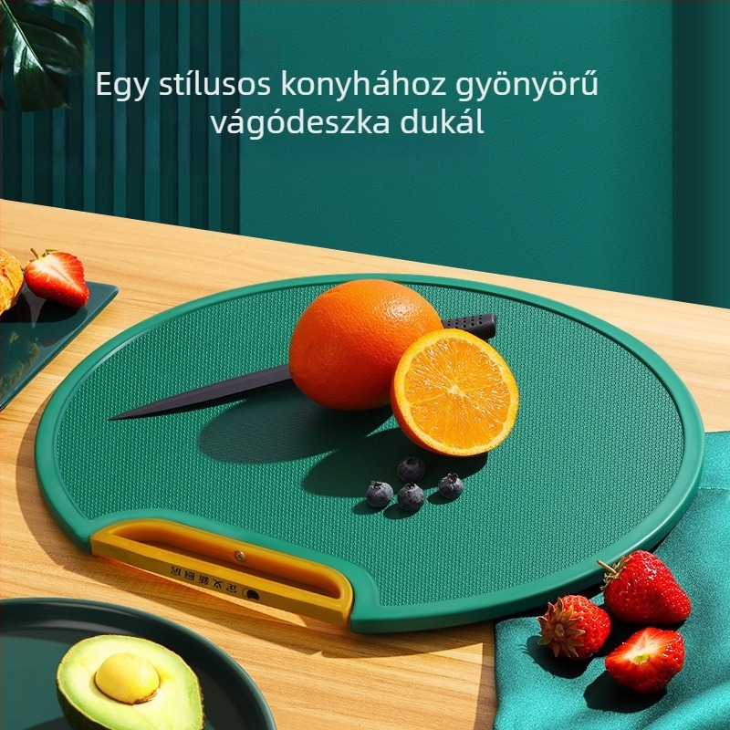 Csúszásmentes, kétoldalas PE vágódeszka; kerek vagy négyszögletes műanyag konyhai vágódeszka csontvágáshoz, morzsát nem hagy.
