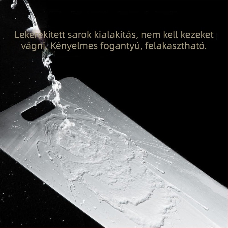 Rozsdamentes acélból készült vágódeszka, kétoldalas, penész- és antibakteriális, négyzet alakú, háztartási használatra
