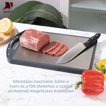 Kétoldalas titán vágódeszka, antibakteriális és penészmentes, titánból és búzaszárból
