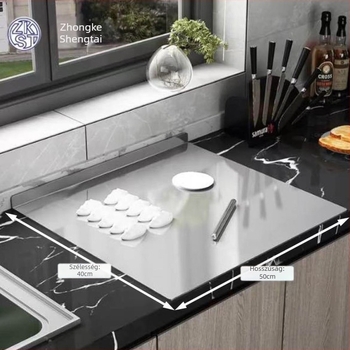 Rozsdamentes acél vágódeszka panel, konyhai multifunkcionális panel, négyzetes vagy hosszúkás forma, modern minimalist stílus, Zhongke Shengtai márka