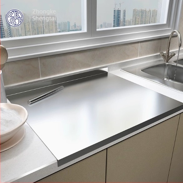 Rozsdamentes acél vágódeszka panel, konyhai multifunkcionális panel, négyzetes vagy hosszúkás forma, modern minimalist stílus, Zhongke Shengtai márka