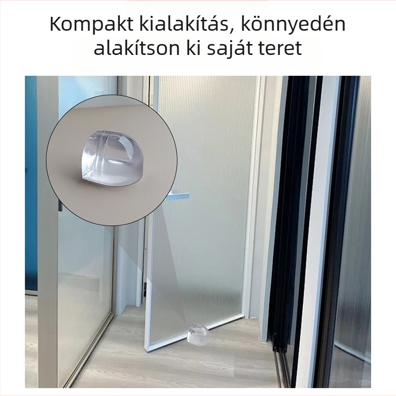 PU anyagú ajtóstopper, ütközésvédő párnával, padlóra szerelhető, standard típus, modern minimalist stílus