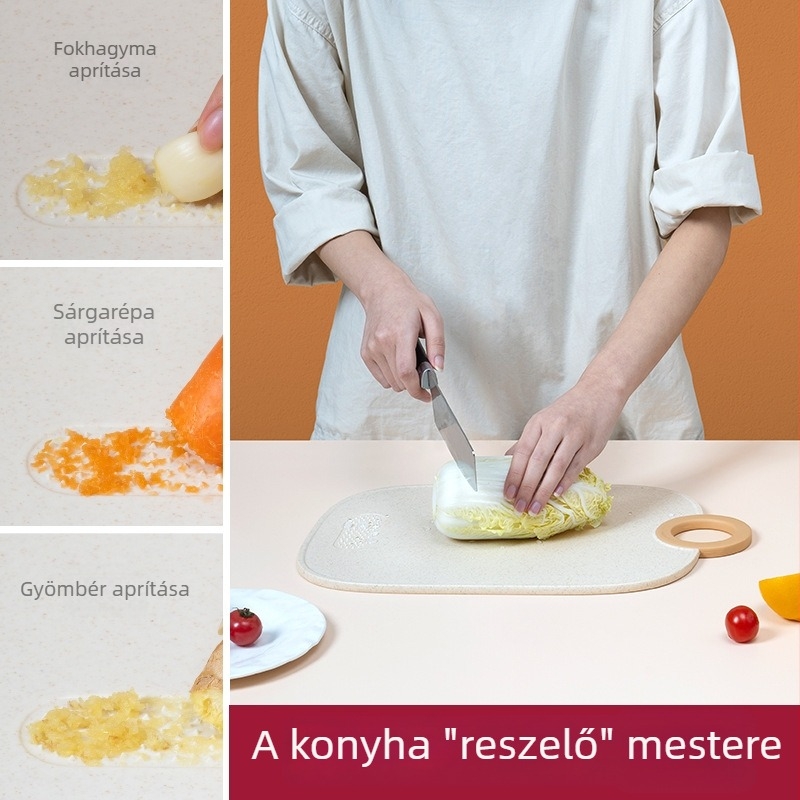 Kétoldalas vágódeszka háztartási használatra, antibakteriális és penészmentes, babaételekhez és gyümölcsökhöz