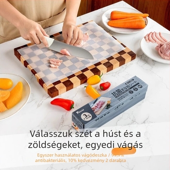 Home Story Egyszer használatos vágódeszka papíralapú, antibakteriális vágófelület, élelmiszer-minőségű, háztartási és kültéri, hordozható hús vágódeszka