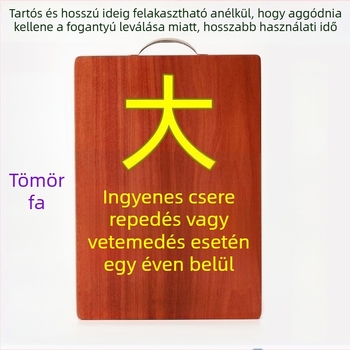 Ebony tömörfa vágódeszka, antibakteriális, nagy kétoldalas konyhai vágódeszka vágáshoz és a tészta nyújtásához