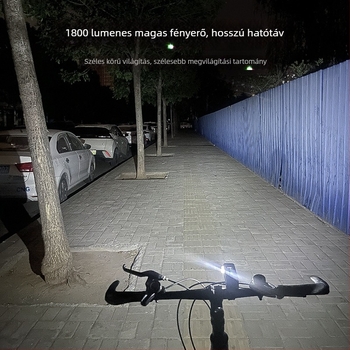 1800 lumen kerékpárfény, 4 LED, vízálló, Type-C töltés, hegyi kerékpárhoz