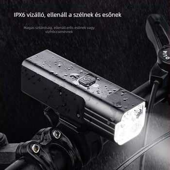 1800 lumen kerékpárfény, 4 LED, vízálló, Type-C töltés, hegyi kerékpárhoz