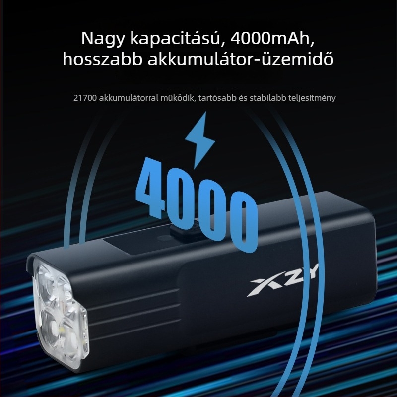 1800 lumen kerékpárfény, 4 LED, vízálló, Type-C töltés, hegyi kerékpárhoz