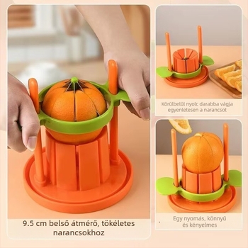 Többfunkciós gyümölcsvágó rozsdamentes acélból; narancs-hámozó, alma mag kivágó és körte szeletelő