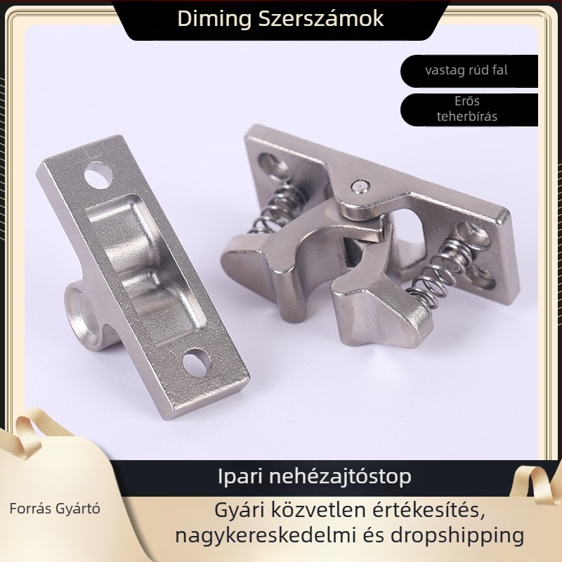Ipari nehéz ajtóstop cinkötvözetből, galvanizált felülettel, falra szerelhető, kézi működtetés