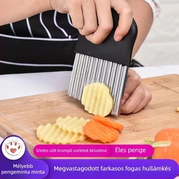 Burgonya virágvágó kés hullámos pengével – Rozsdamentes acél 201, háztartási használatra