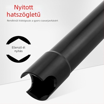 Elektromos csavarhúzó fej nyitott végével, hosszított és vastagított kivitelben, fafeldolgozáshoz és állványokhoz — Ming Kite króm-vanádium acél, fekete felület, 277 g