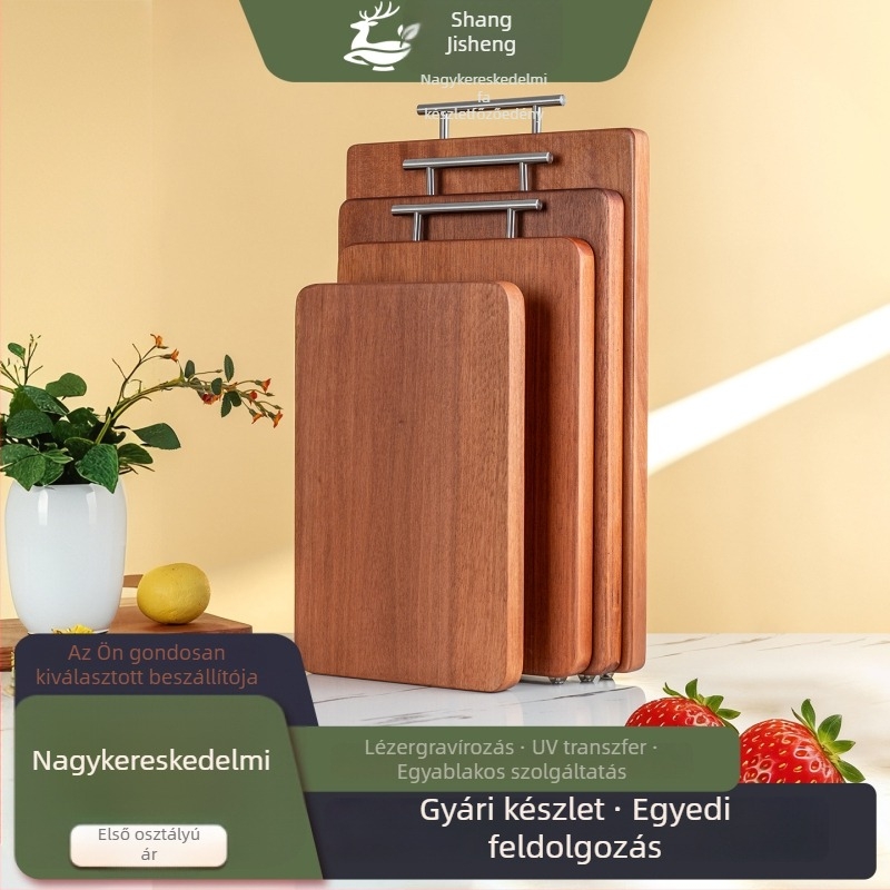 Fa vágódeszka, négyszögletű, modern minimalista stílusú, háztartási használatra, alapcsomagolás