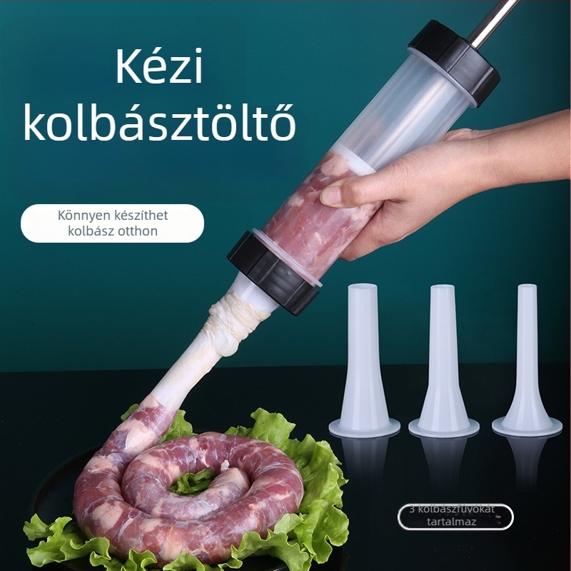 Kézi otthoni beöntő és kolbász töltő eszköz házi kolbász készítéséhez