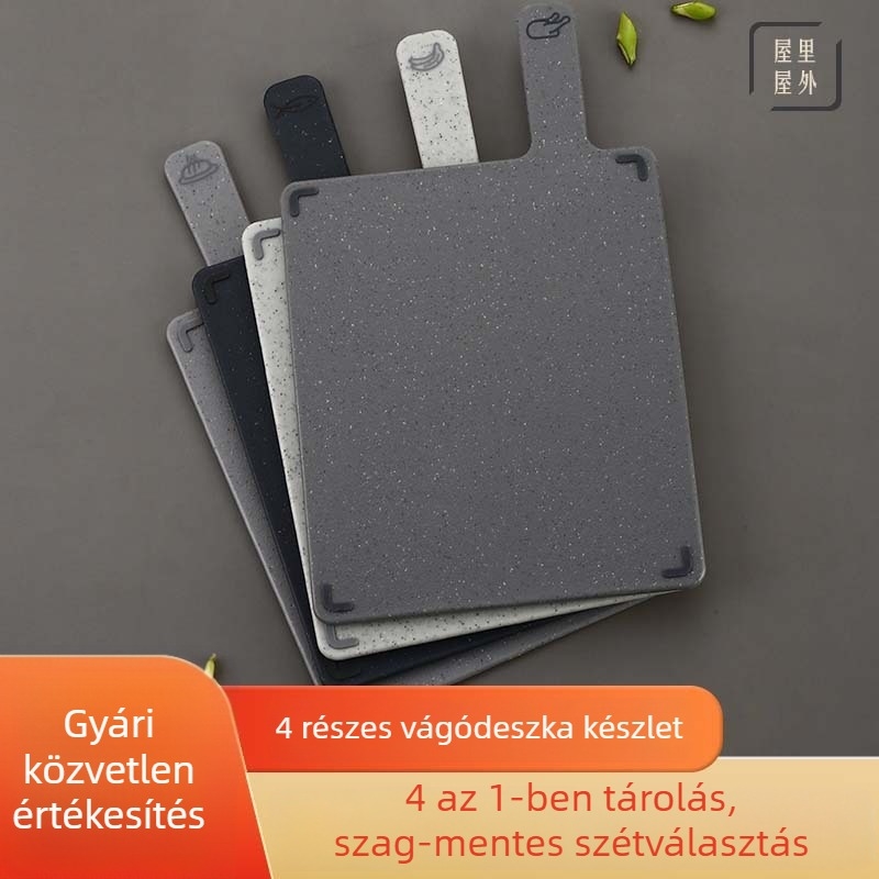 Nagy, két oldalú műanyag vágódeszka a konyhába, multifunkcionális, hús és zöldségek vágásához
