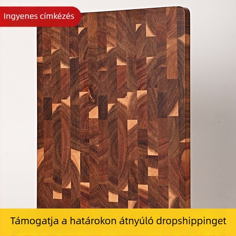 Akácfa vágódeszka, kétoldalas sakktábla mintázatú, penészálló és repedésmentes, gyümölcsökhöz