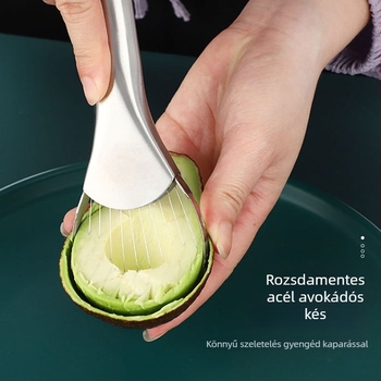 Multifunkcionális gyümölcs kés avocado és sárkánygyümölcs szeletelő: avokádó magtalanítás, dragon fruit szeletelés és hámozás; rozsdamentes acél 20213; eredet Yangjiang; modern és minimalist stílus; 2024-ben debütált