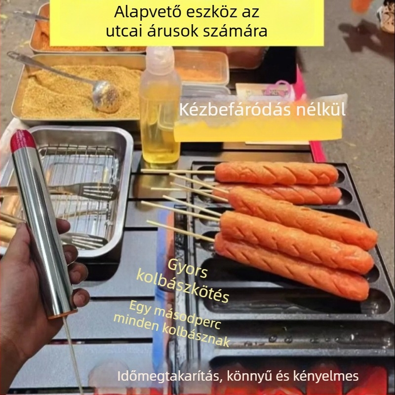 Rozsdamentes acélból készült kolbász hurkoló eszköz, kezdők számára, magas hatékonyságú, márkajelzés nélküli, kereskedelmi használatra