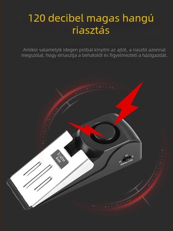 Hordozható ajtóriasztó pillangózár típusú, műanyag, Modell: 01, Haobang