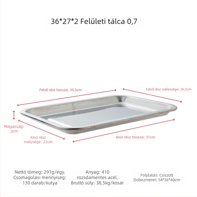 Dingfa Rozsdamentes acél sekély négyzetes tálca, tükörfényes felület, 18–18,9 cm átmérő, sütéshez, pároláshoz és grillezéshez
