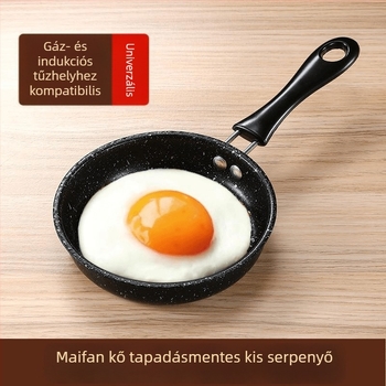 Maifan-kő bevonat mini serpenyő otthoni használatra, tapadásmentes, ideális tojásokhoz és párolt ételekhez, lapos serpenyő minden tűzhelyhez