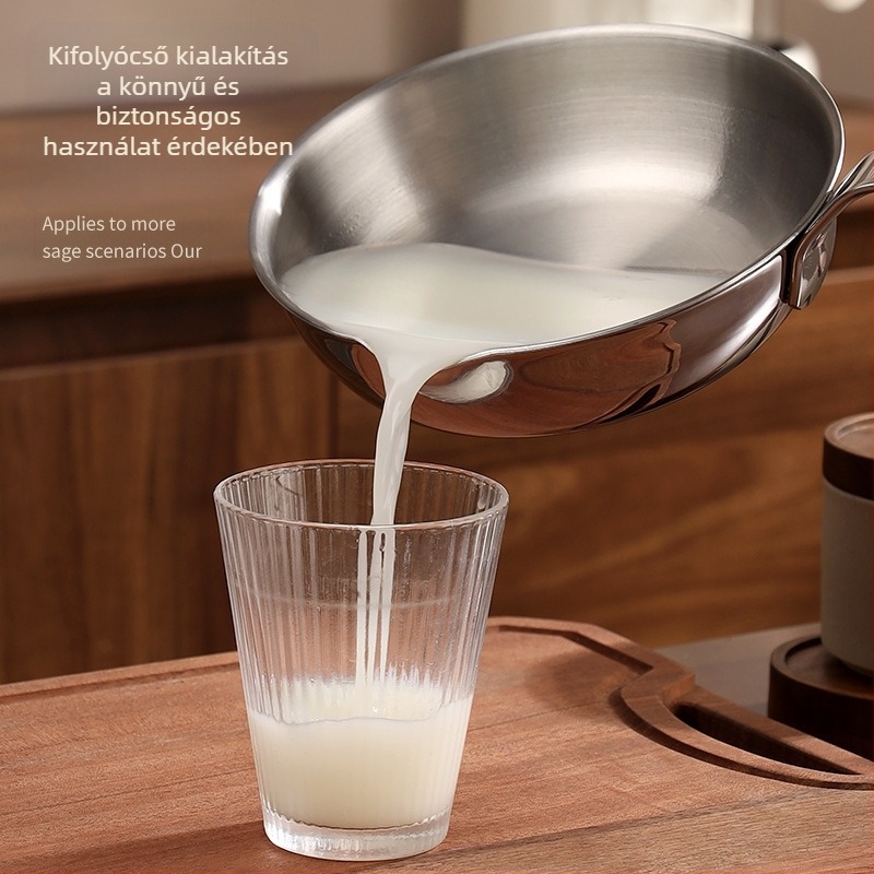 Élelmiszer-minőségű fedő nélküli rozsdamentes acél serpenyő, sík aljjal, indukciós kompatibilis, 316-os rozsdamentes acél, 4 cm mélység