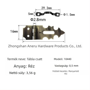 Rézcsavarok 10440 bronz felületű, kefés