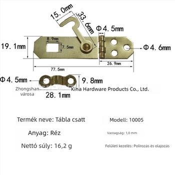 Rézcsavarok 10440 bronz felületű, kefés