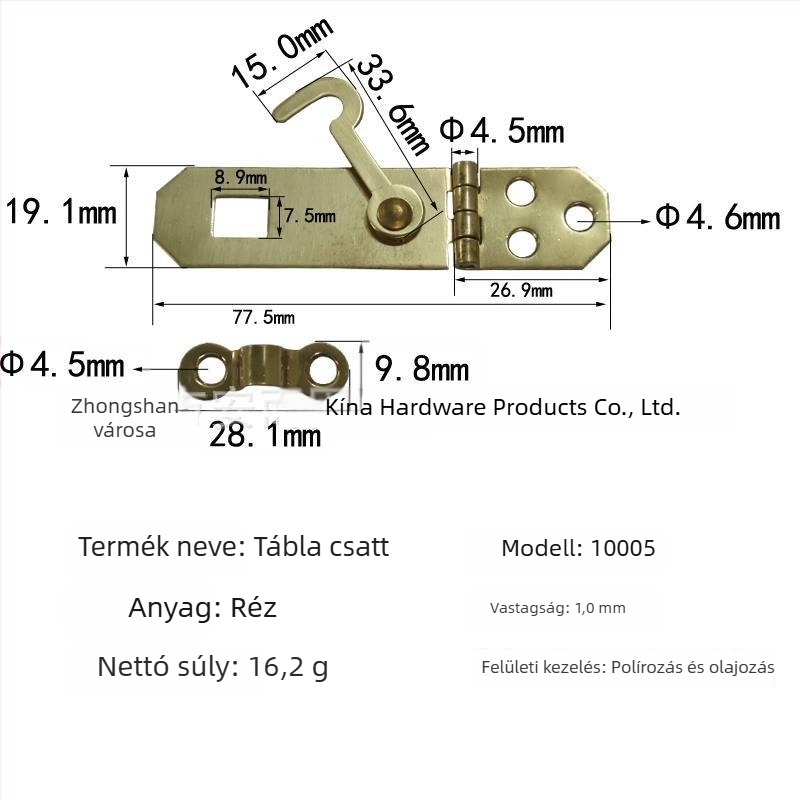 Rézcsavarok 10440 bronz felületű, kefés