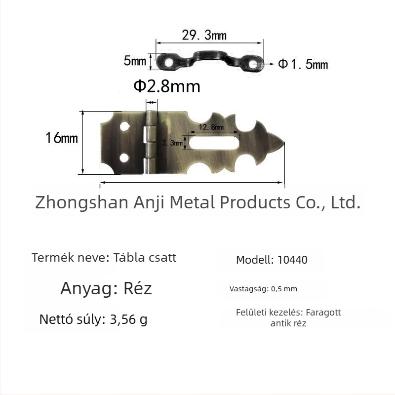 Rézcsavarok 10440 bronz felületű, kefés