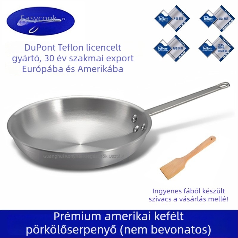 FRY-07 alumínium serpenyő, egykezes, sík aljzatú, gáztűzhelyhez kompatibilis