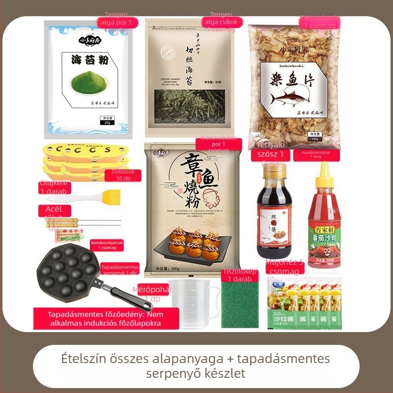 Takoyaki serpenyő, tapadásmentes, alumínium, kerek, elektroplattázás, Súly 1.2