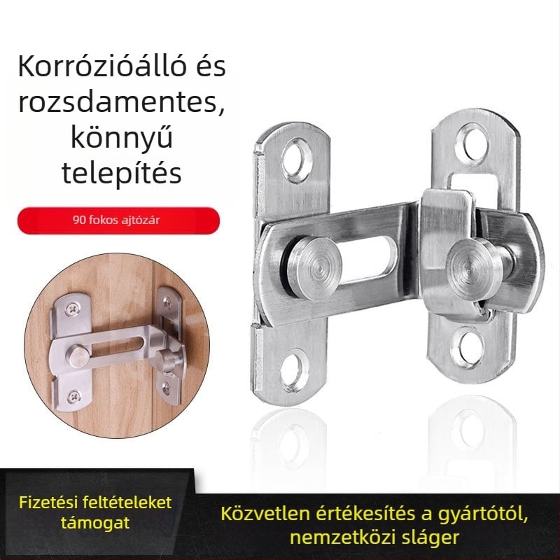 Rozsdamentes acél ajtózár lopás elleni védelemmel nyíló és csúszó ajtókhoz