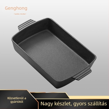 Bevonat nélküli öntöttvas serpenyő, sík grill serpenyő halhoz, steakhez és barbecue-hoz, minden főzőfelülettel kompatibilis