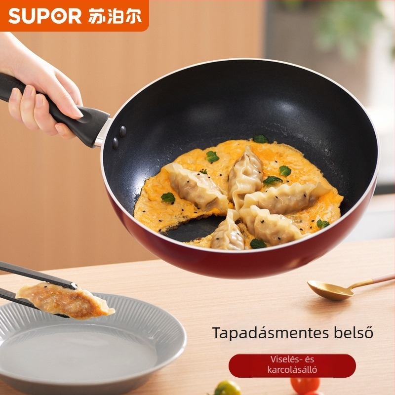 Serpenyő, tapadásmentes, többfunkciós, alumíniumötvözet, lapos aljzatú fedővel