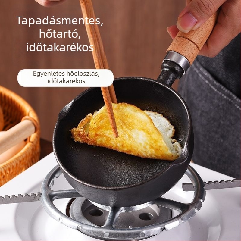 Új modellű kis öntöttvas serpenyő tojás sütésére, mélyebb és nagyobb