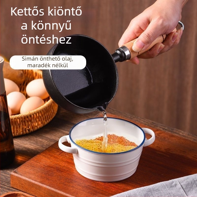 Új modellű kis öntöttvas serpenyő tojás sütésére, mélyebb és nagyobb