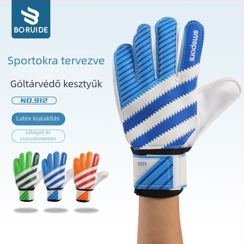 Boride kopásálló kapus kesztyű edzéshez – uniszex védőkesztyű futballhoz, csúszásmentes, latex, nylon és PU habbőr