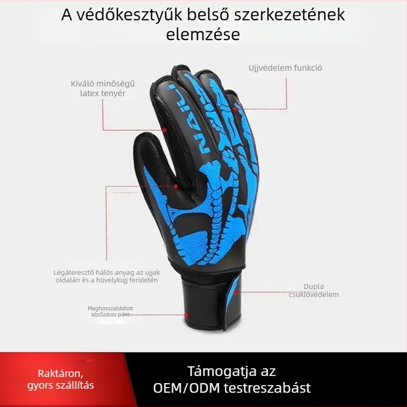 Futball kapus kesztyűk – professzionális latex, csúszásmentes, kopásálló, felnőtteknek és gyerekeknek