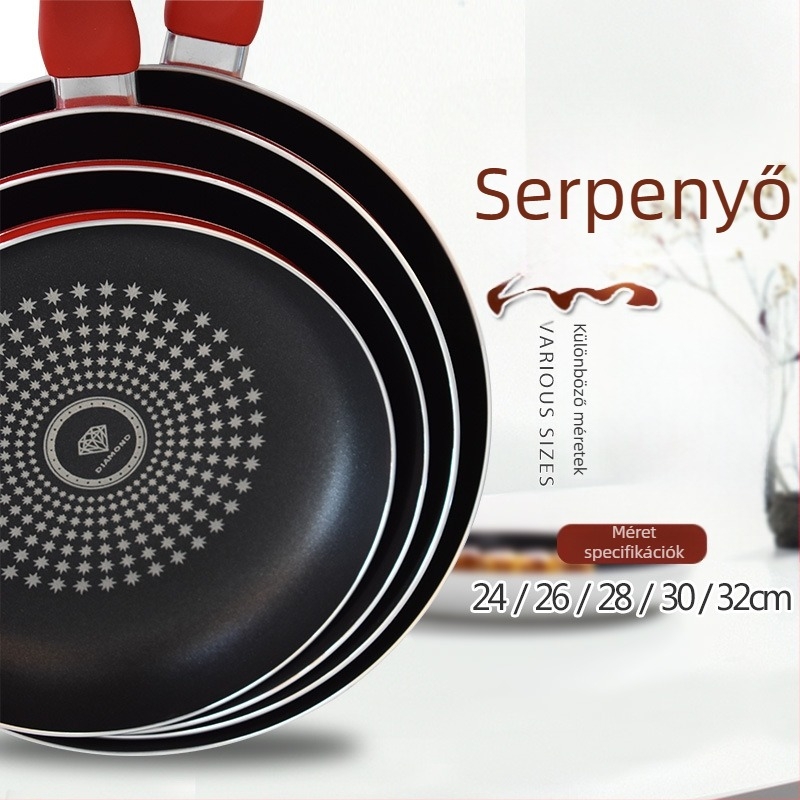 Weiyi tapadásmentes bevonatú serpenyő, alumínium testtel, indukciós és gáztűzhellyel kompatibilis, 2018-as modell