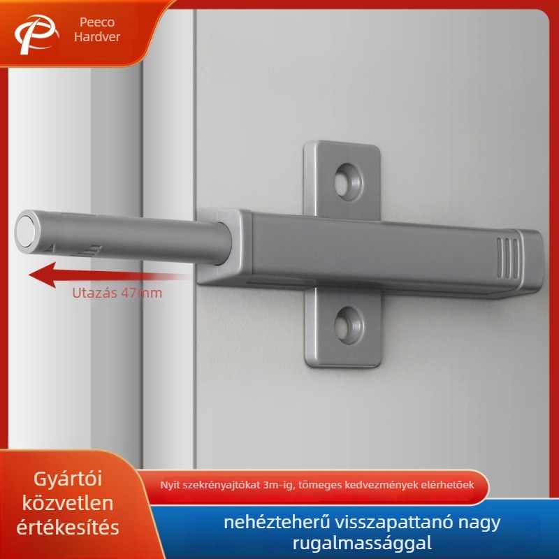 Garderob ajtó visszarúgó mechanizmusa, műanyag test, Modell Bouncer, Öntőformázott kivitel, Márka Peeco/Pinchao Hardware