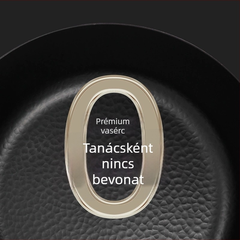 O- bevonatú kalapácsos mintázatú wok, kézzel kovácsolt vasból, tapadásmentes, gáztűzhely és indukciós főzőfelülethez
