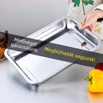 Téglalap alakú rozsdamentes acél konyhai tálca, egyszínű, modern minimalist dizájn